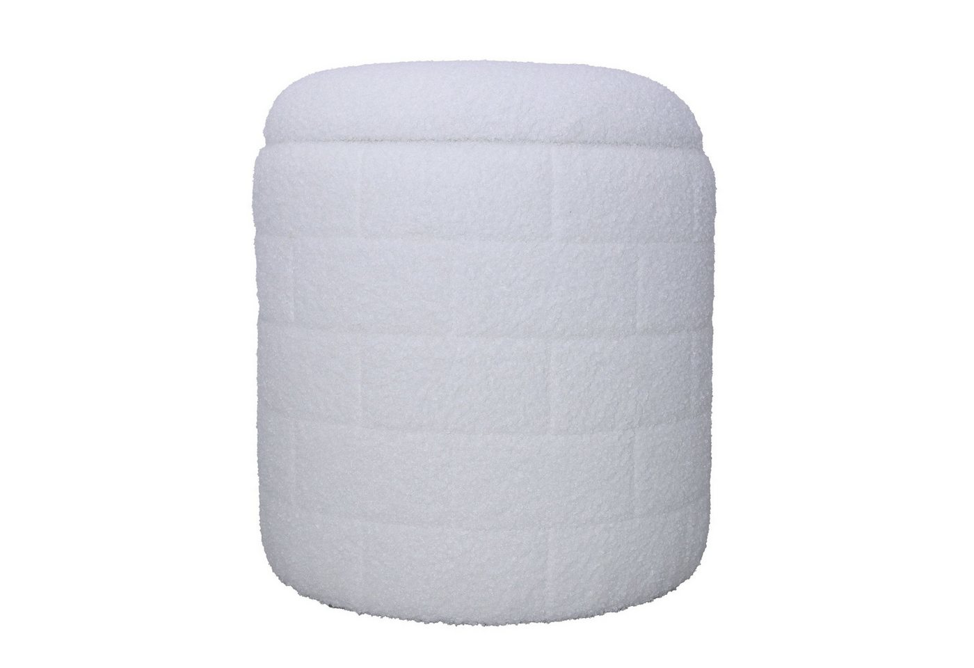 Wohnling Stauraumhocker WL7.423 (40 cm, Hocker mit Stauraum Rund Modern), Dekohocker Weiß Stoff, Sitzhocker Gepolstert von Wohnling