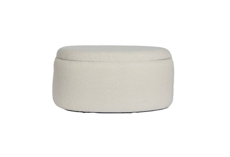 Wohnling Stauraumhocker WL7.425 (Polsterhocker 81 cm, Hocker Stauraum Oval Modern), Dekohocker Creme Stoff, Sitzhocker Gepolstert von Wohnling