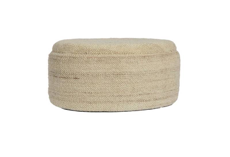 Wohnling Stauraumhocker WL7.426 (Polsterhocker 81 cm, Hocker Stauraum Oval Modern), Dekohocker Braun Wolle, Sitzhocker Gepolstert von Wohnling