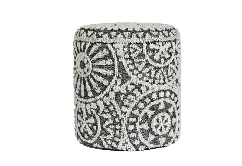 Wohnling Stauraumhocker WL7.429 (Stoff 40 cm, Hocker mit Stauraum Rund Modern), Dekohocker Grau Wolle, Sitzhocker Gepolstert von Wohnling