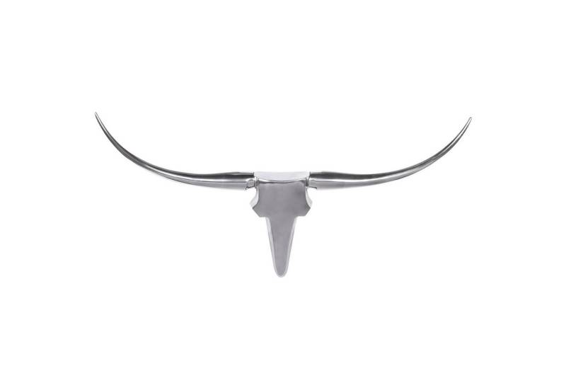 Wohnling Wanddekoobjekt WL1.245 (Deko Hirschgeweih Aluminium 100 cm Silber modern), Wanddeko Metall Design Hirschkopf Geweih Wand groß von Wohnling