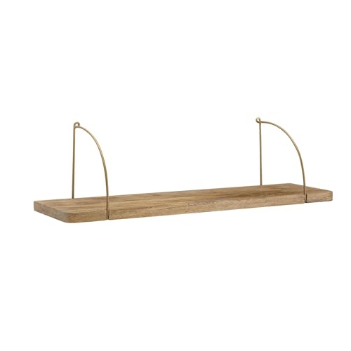 Wohnling Wandregal 60x25x22 cm Mango Massivholz/Metall Hängeregal Industrial, Kleines Design Schweberegal, Regal Hängend Wohnzimmer, Bücherregal Wand von Wohnling