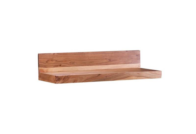 Wohnling Wandregal Wandregal MUMBAI Massiv-Holz Akazie Holzregal 80 cm Landhaus-Stil, Hänge-Regal Echt-Holz Wand-Board, Hänge-Regal Echt-Holz Wand-Board von Wohnling