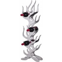 Wohnling Weinregal Design Flammen 93 cm für 9 Flaschen Aluminium Silber von Wohnling