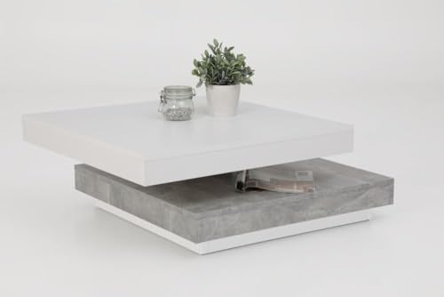 Wohnorama Andy Couchtisch drehbar von Hela Weiss/Beton i von Wohnorama