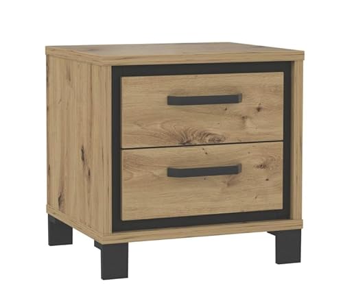 Wohnorama Nachtkommode Trondheim Artisan Eiche/Schwarz Eiche von Wohnorama
