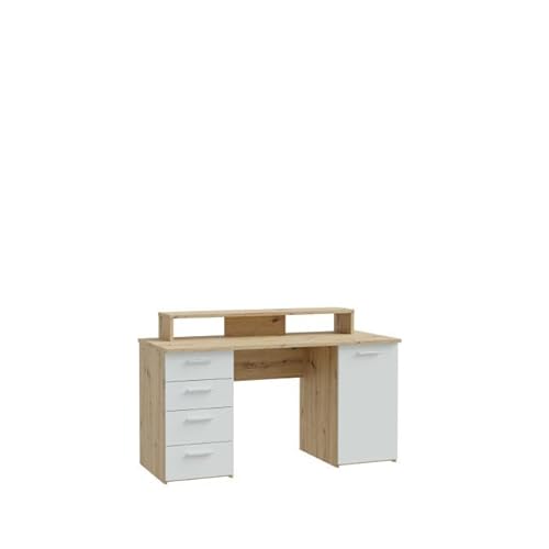 Wohnorama Schreibtisch inkl. 1 Tür und 4 Schubkästen NET 106 von Forte Artisan/Grau von Wohnorama