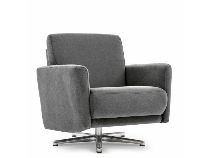 Calizza Interiors Lari Sessel - Flachgewebe in Samt-Optik multiCOLOR 1032 grey , ohne Zusatzausstattung von Wohnparc