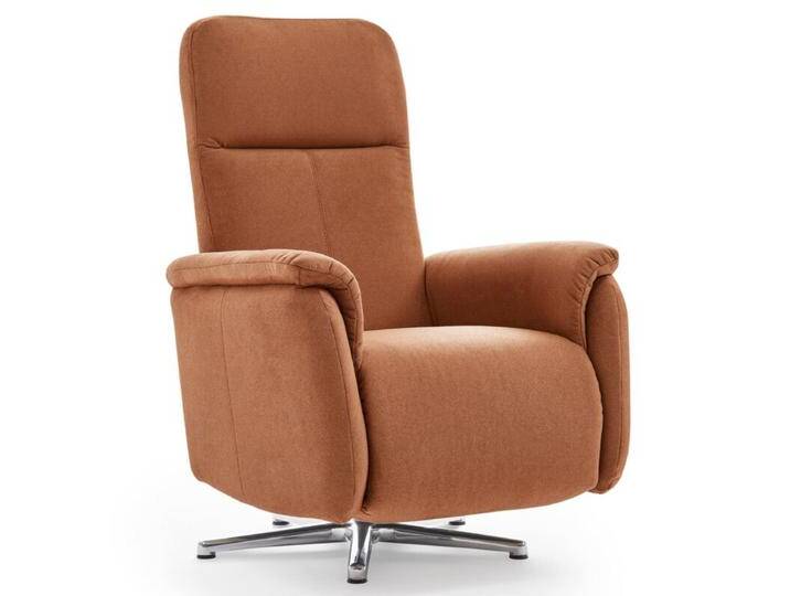 Calizza Interiors Olivin Relaxsessel manuell oder motorisch verstellbar - Flachgewebe in Samt-Optik multiCOLOR 1121 terra , mit Feststellhebel von Wohnparc