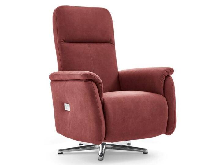 Calizza Interiors Olivin Relaxsessel manuell oder motorisch verstellbar - Microfaser Bulus 18 red , mit motorischer Verstellung, Modern, Zeitlos, automatische Fußteilverstellung, automatische Rückenteilverstellung, manuelle Fußteilverstellung, manuelle Sitzteilverstellung von Wohnparc
