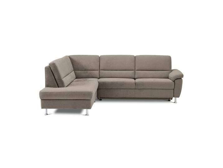 Calizza Interiors Onyx Ecksofa optional mit Schlaffunktion - Flachgewebe Eco-Soil 12 cappuccino , Schlaffunktion , links von Wohnparc