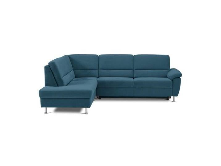 Calizza Interiors Onyx Ecksofa optional mit Schlaffunktion - Flachgewebe multicolor 1078 nachtblau , Schlaffunktion , links von Wohnparc