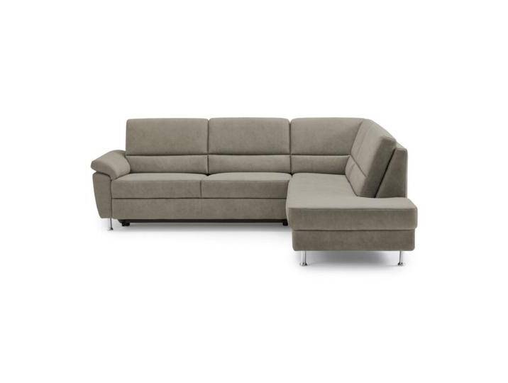 Calizza Interiors Onyx Ecksofa optional mit Schlaffunktion - Microfaser Bulus 14 stone , Schlaffunktion , rechts von Wohnparc