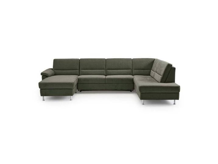 Calizza Interiors Onyx Wohnlandschaft optional mit Schlaffunktion und Bettkasten - Flachgewebe Eco-Soil 156 forest , Schlaffunktion , links von Wohnparc
