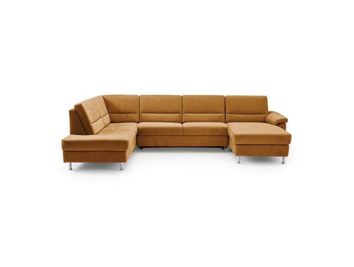 Calizza Interiors Onyx Wohnlandschaft optional mit Schlaffunktion und Bettkasten - Flachgewebe Eco-Soil 23 mais , Schlaffunktion , rechts von Wohnparc