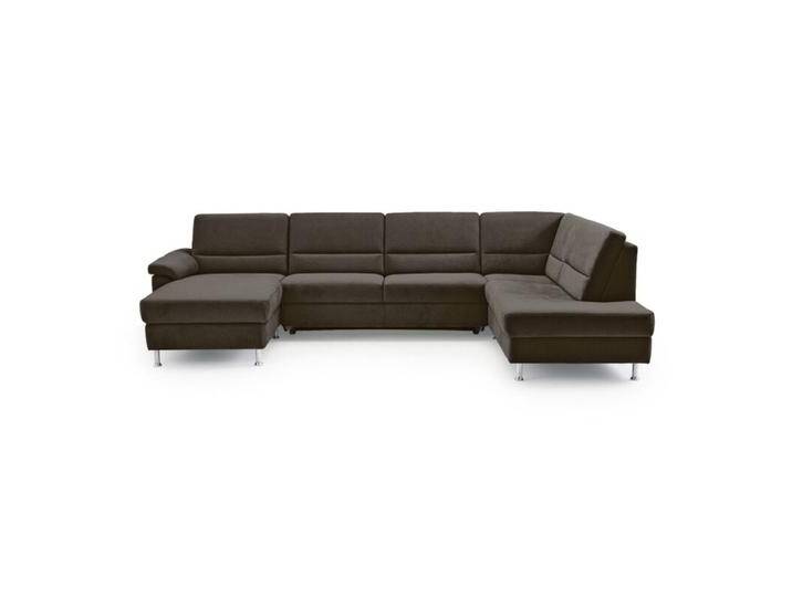 Calizza Interiors Onyx Wohnlandschaft optional mit Schlaffunktion und Bettkasten - Flachgewebe Eco-Soil 68 mocca , ohne Funktion , links von Wohnparc