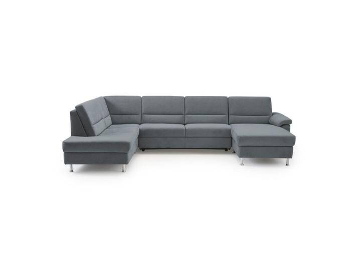 Calizza Interiors Onyx Wohnlandschaft optional mit Schlaffunktion und Bettkasten - Flachgewebe multicolor 1032 grey , Schlaffunktion , rechts von Wohnparc
