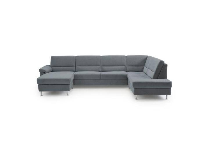 Calizza Interiors Onyx Wohnlandschaft optional mit Schlaffunktion und Bettkasten - Flachgewebe multicolor 1032 grey , ohne Funktion , links von Wohnparc