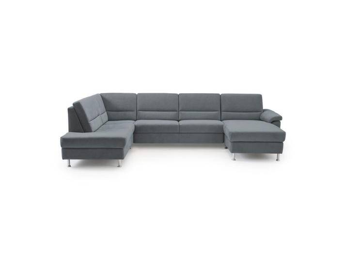 Calizza Interiors Onyx Wohnlandschaft optional mit Schlaffunktion und Bettkasten - Flachgewebe multicolor 1032 grey , ohne Funktion , rechts von Wohnparc