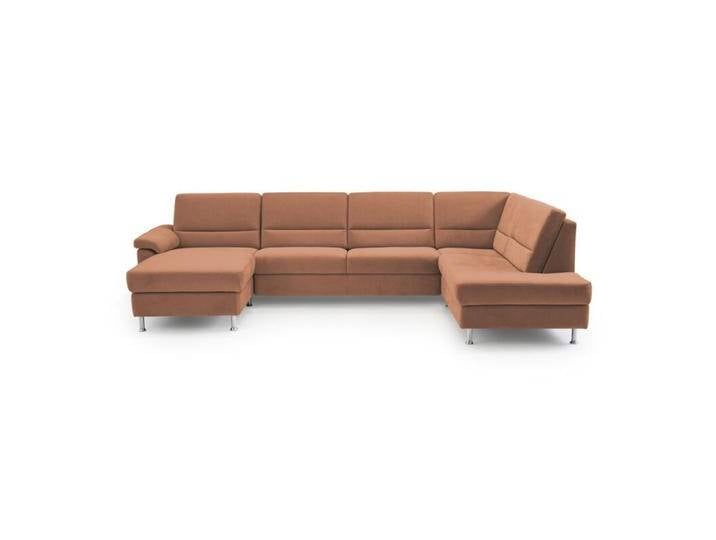 Calizza Interiors Onyx Wohnlandschaft optional mit Schlaffunktion und Bettkasten - Flachgewebe multicolor 1121 terra , ohne Funktion , links von Wohnparc