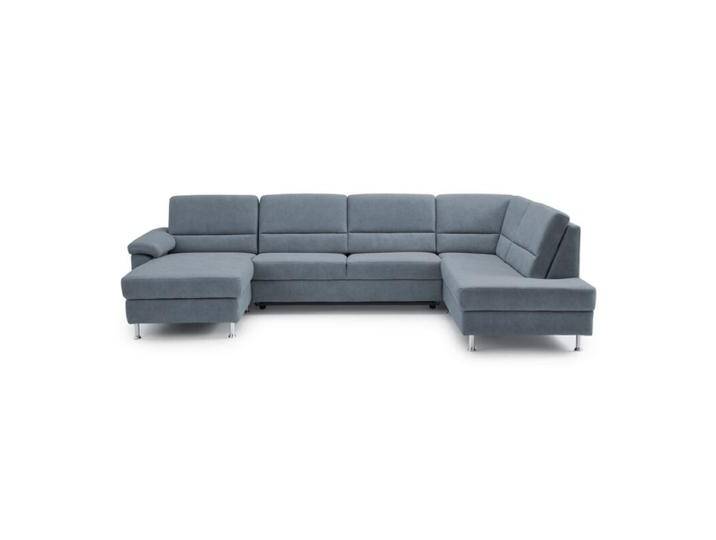 Calizza Interiors Onyx Wohnlandschaft optional mit Schlaffunktion und Bettkasten - Microfaser Bulus 16 steel , Schlaffunktion , links von Wohnparc