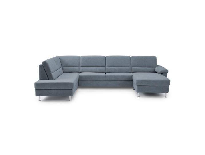 Calizza Interiors Onyx Wohnlandschaft optional mit Schlaffunktion und Bettkasten - Microfaser Bulus 16 steel , ohne Funktion , rechts von Wohnparc