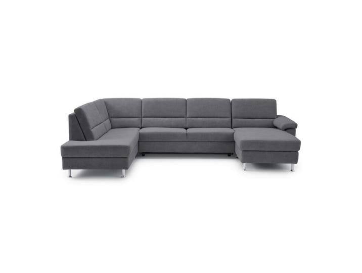 Calizza Interiors Onyx Wohnlandschaft optional mit Schlaffunktion und Bettkasten - Microfaser Bulus 9 anthrazit , Schlaffunktion , rechts von Wohnparc