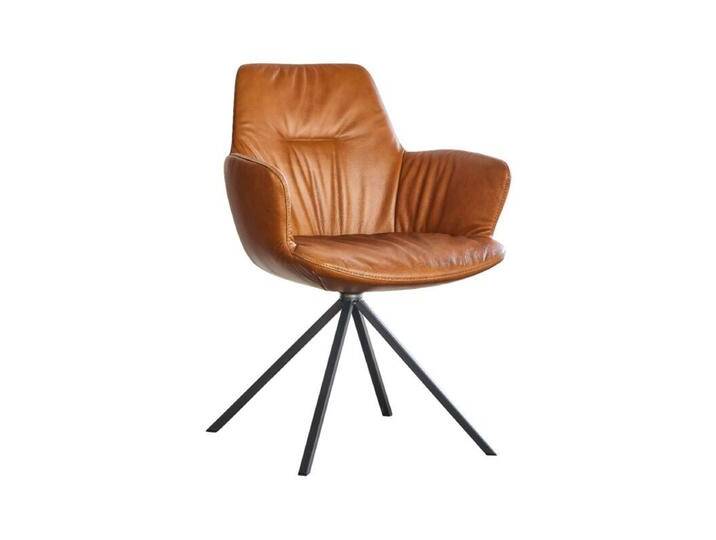 Contur Einrichten Pegara Armlehnstuhl in Leder Cognac oder Leder/Stoff-Mix - Leder cognac von Wohnparc