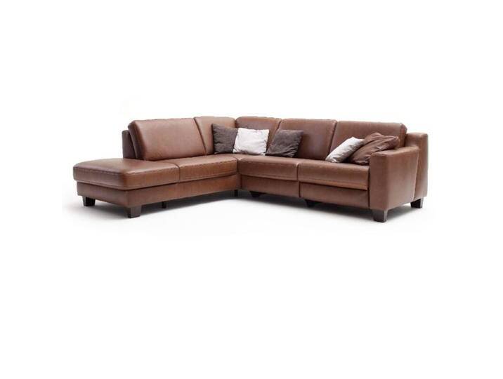 Couchliebe Hamburg Polsterecke - Echtleder Credo brandy , links , ohne Funktion , inkl. Kopfstütze von Wohnparc