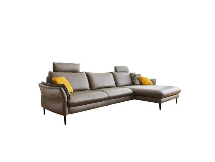 Couchliebe Houston Ledersofa - Leder Vivre Greystone , rechts, Modern, Zeitlos, manuelle Rückenteilverstellung, automatische Fußteilverstellung, automatische Relaxfunktion, automatische Sitztiefenverstellung, manuelle Kopfteilverstellung, Schlaffunktion, Wall-Free-Funktion von Wohnparc