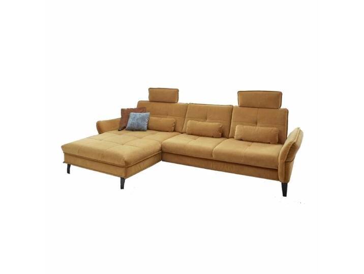 Couchliebe Key West Ecksofa - Samt Salsa curry , Komfort-Funktion , links von Wohnparc