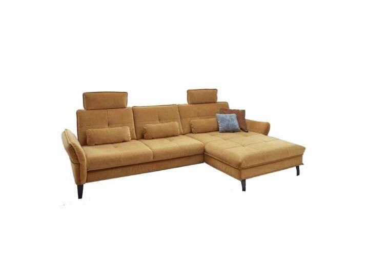 Couchliebe Key West Ecksofa - Samt Salsa curry , Komfort-Funktion , rechts von Wohnparc