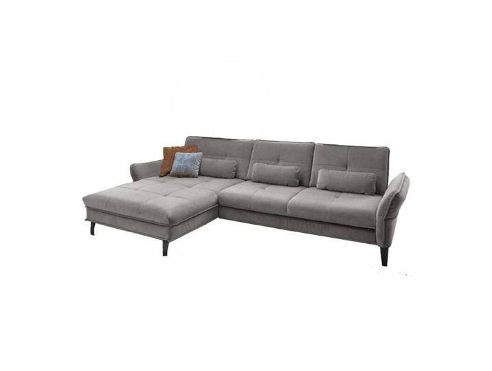 Couchliebe Key West Ecksofa - Samt Salsa silver , ohne Funktion , links von Wohnparc