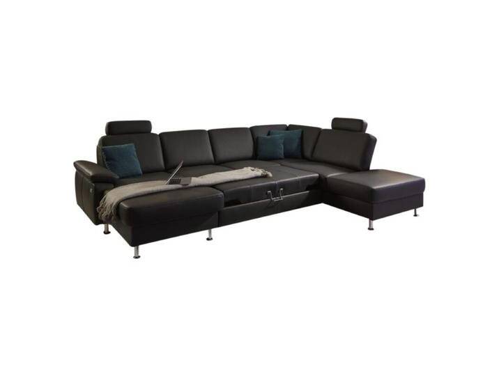 Couchliebe Prato Wohnlandschaft - Echtleder Torro anthrazit , Schlaffunktion , inkl. Kopfstütze , Ja von Wohnparc