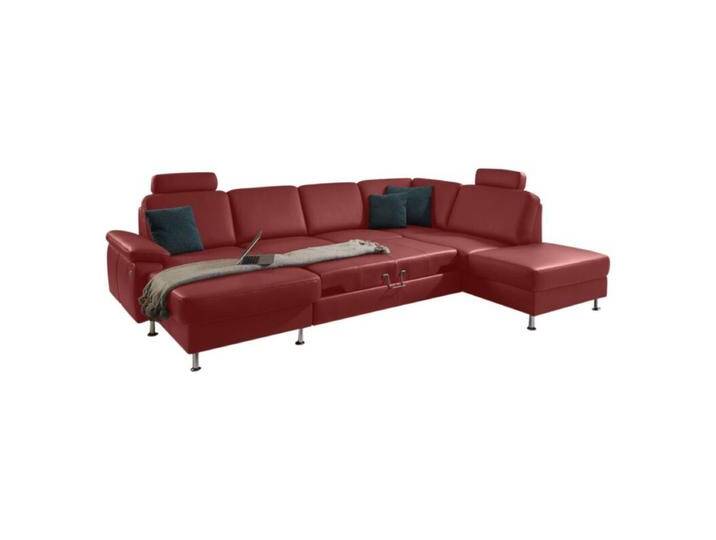 Couchliebe Prato Wohnlandschaft - Echtleder Torro rosso , Schlaffunktion , inkl. Kopfstütze , Nein von Wohnparc