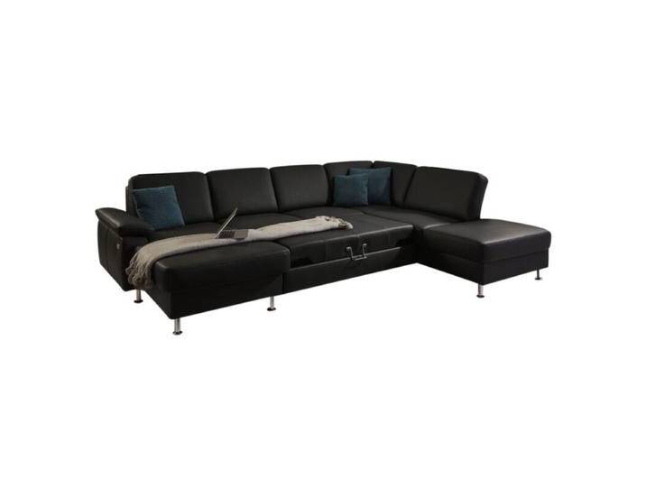 Couchliebe Prato Wohnlandschaft - Echtleder Torro schwarz , Schlaffunktion , ohne Zusatzausstattung , Nein von Wohnparc