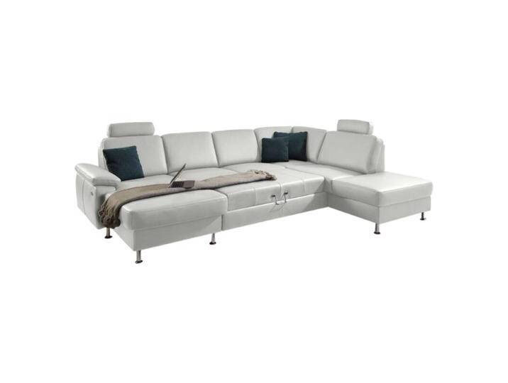 Couchliebe Prato Wohnlandschaft - Echtleder Torro white , Schlaffunktion , inkl. Kopfstütze , Ja von Wohnparc