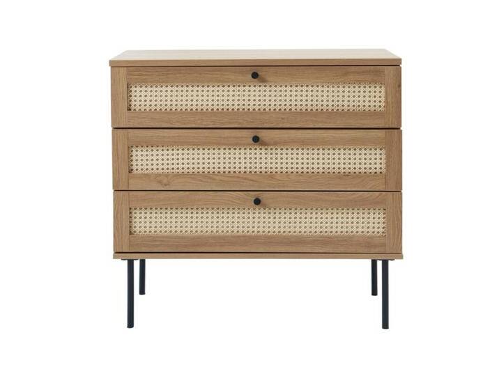 Liadomo Pensacola Kommode in Eiche Nachbildung mit Rattan Liadomo Pensacola Kommode in Eiche Nachbildung mit Rattan von Wohnparc
