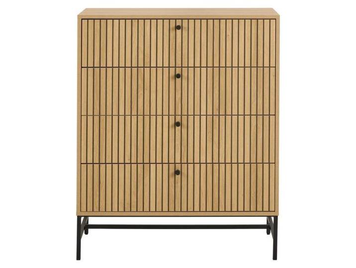 Trendstore Adely Kommode in Lamellenoptik - in verschiedene Größen - 4 Schubladen, Wohnzimmer, Schlafzimmer, Stauraum, in Eiche Nachbildung Lamellenoptik, mit 3, 4 oder 6 Schubladen, Industrial, Modern von Wohnparc