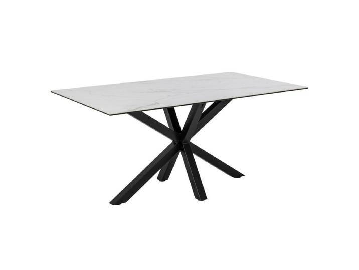 Trendstore Anabel Esstisch Keramik in Marmoroptik - Keramik Marmoroptik weiß , 160 x 75,5 x 90, Industrial, Modern von Wohnparc