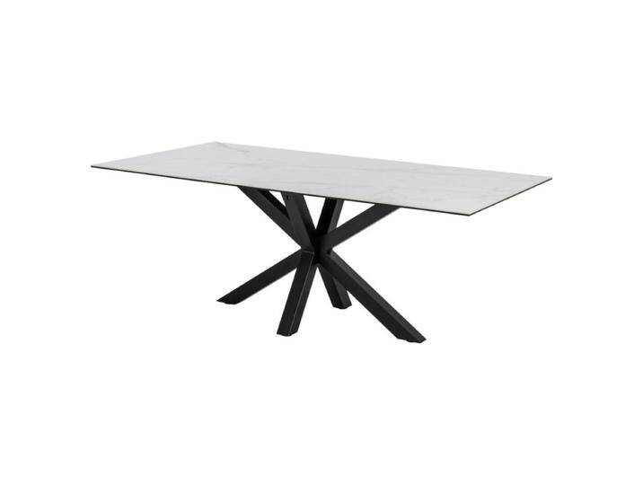 Trendstore Anabel Esstisch Keramik in Marmoroptik - Keramik Marmoroptik weiß , 200 x 75,5 x 100, Industrial, Modern von Wohnparc