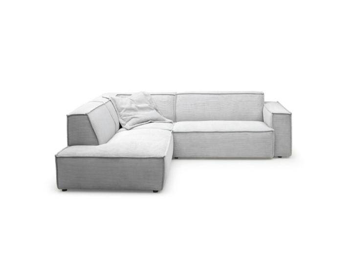 Trendstore Calina Ecksofa in Cord - Cord grey , links , ohne Zusatzausstattung, Modern, Zeitlos von Wohnparc