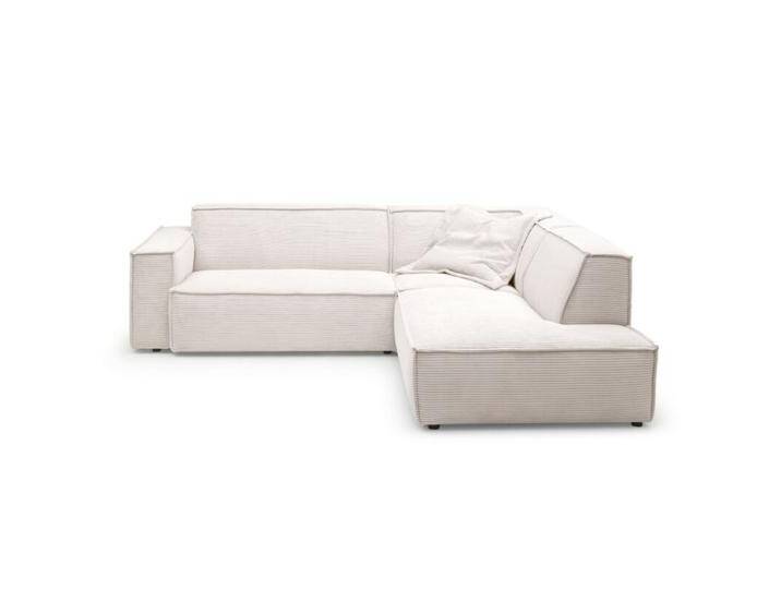 Trendstore Calina Ecksofa in Cord - Cord snow , rechts , inkl. Kissen, Modern, Zeitlos von Wohnparc