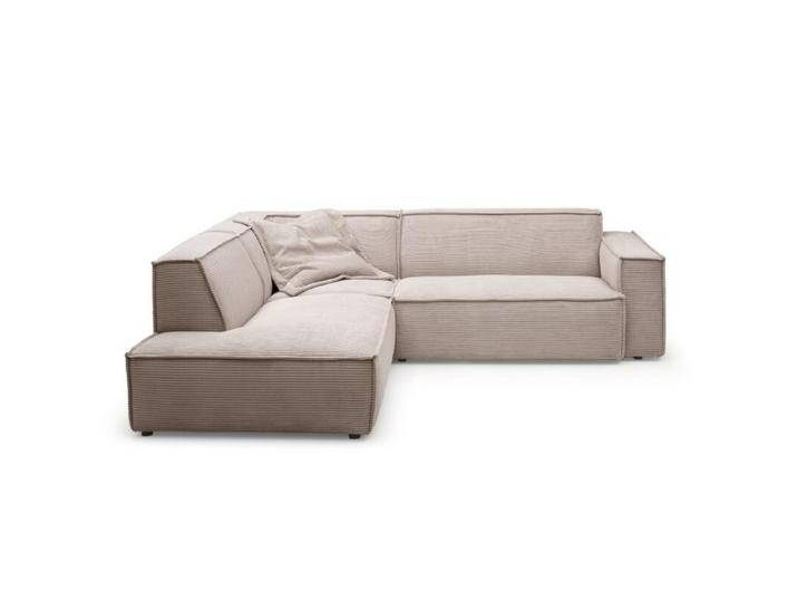 Trendstore Calina Ecksofa in Cord - Cord taupe , links , inkl. Kissen, Modern, Zeitlos von Wohnparc