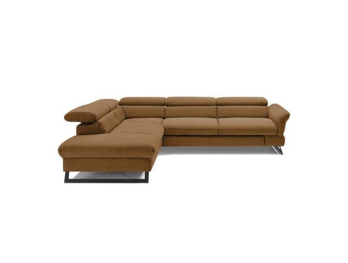 Trendstore Cassandra Ecksofa - Webstoff Campsbay cognac , Kopfteilverstellung & Schlaffunktion , links von Wohnparc