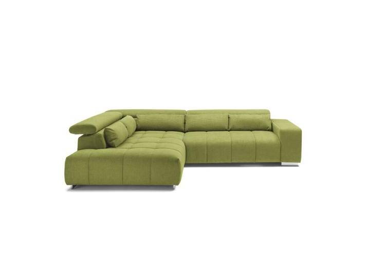 Trendstore Christel Ecksofa wahlweise mit Hocker - Chenille Boston grün , inkl. Hocker , links von Wohnparc