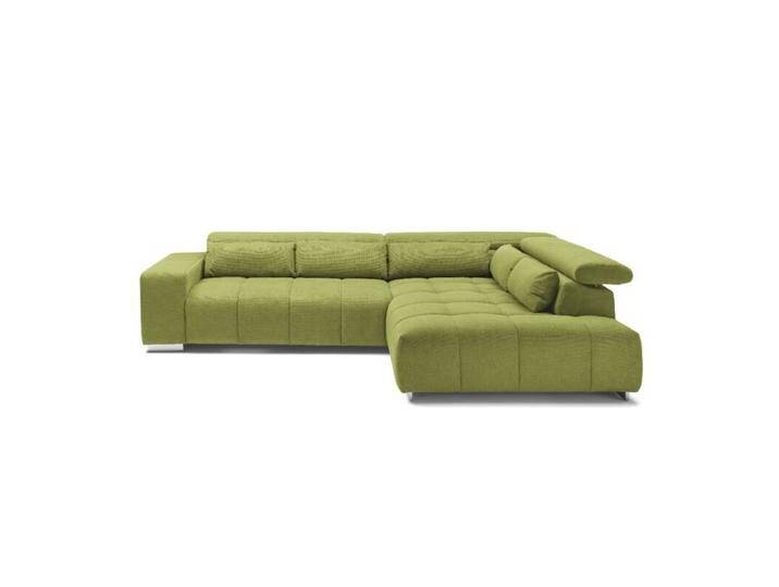 Trendstore Christel Ecksofa wahlweise mit Hocker - Chenille Boston grün , ohne Zusatzausstattung , rechts von Wohnparc
