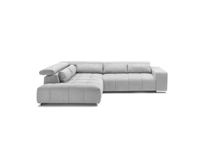 Trendstore Christel Ecksofa wahlweise mit Hocker - Chenille Boston hellgrau , inkl. Hocker , links von Wohnparc
