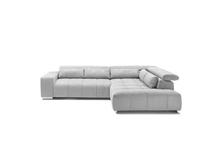 Trendstore Christel Ecksofa wahlweise mit Hocker - Chenille Boston hellgrau , ohne Zusatzausstattung , rechts von Wohnparc