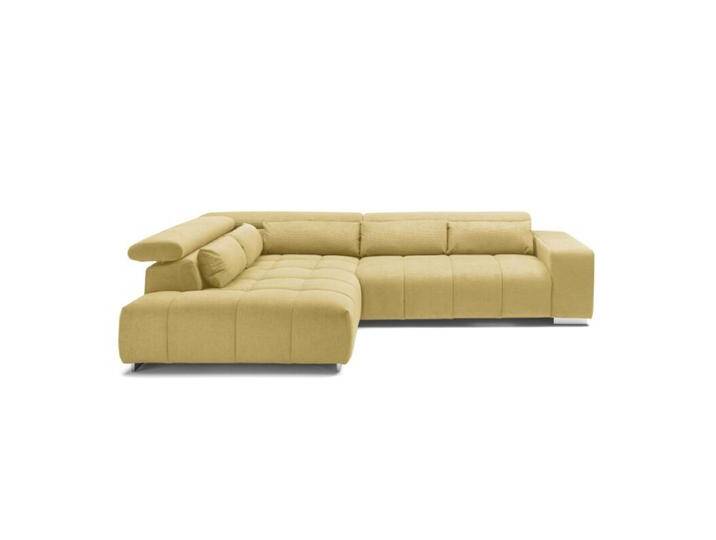 Trendstore Christel Ecksofa wahlweise mit Hocker - Chenille Boston senfgelb , ohne Zusatzausstattung , links, Modern, manuelle Kopfteilverstellung von Wohnparc